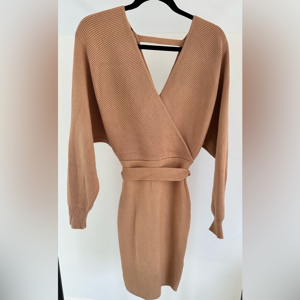 Mock wrap sweater dress size small